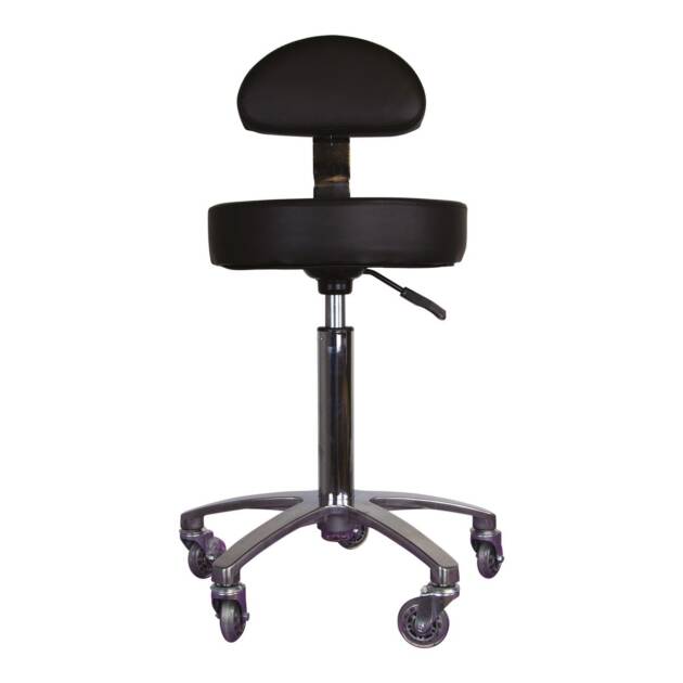 Tabouret rond avec dossier - Noir