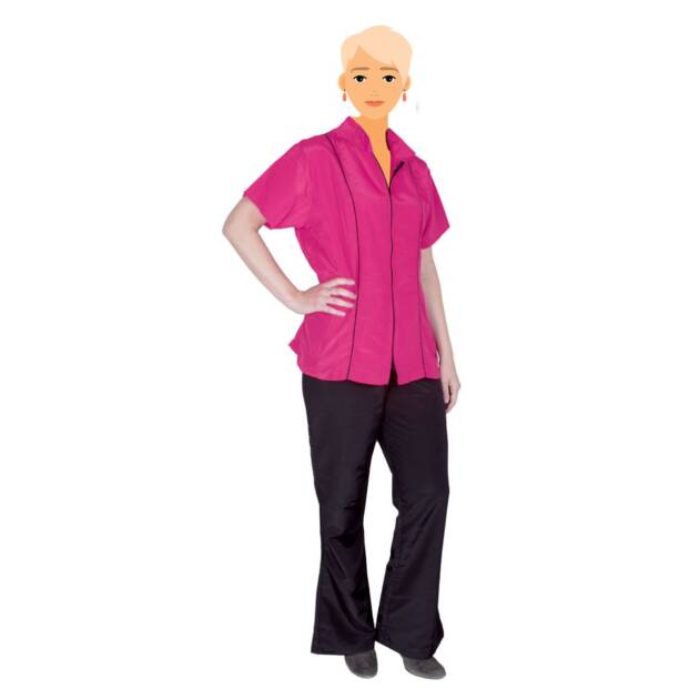 Blouse Angela - Rose - Broderie noire