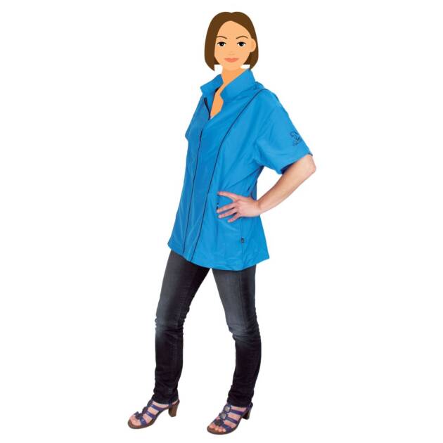 Blouse Angela - Turquoise - Broderie noire