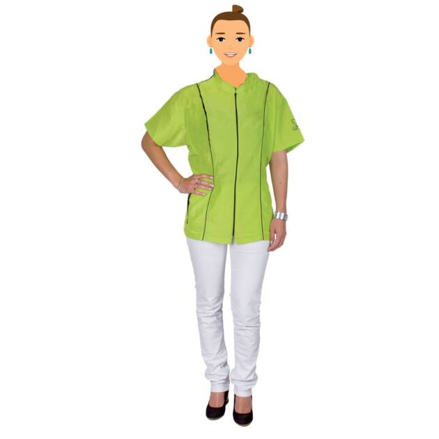 Blouse Angela - Vert - Broderie noire