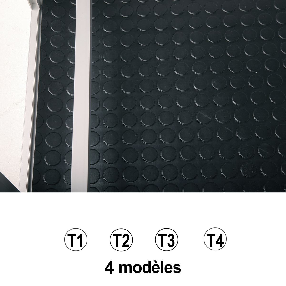 Tapis en caoutchouc pour caisse mise bas