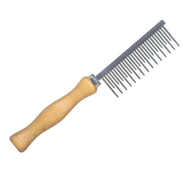 IDéalDog - Peigne bois - Dents alternées