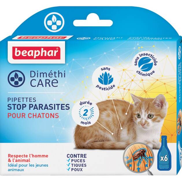 Beaphar - Pipettes stop parasites - Chaton - 6 pièces