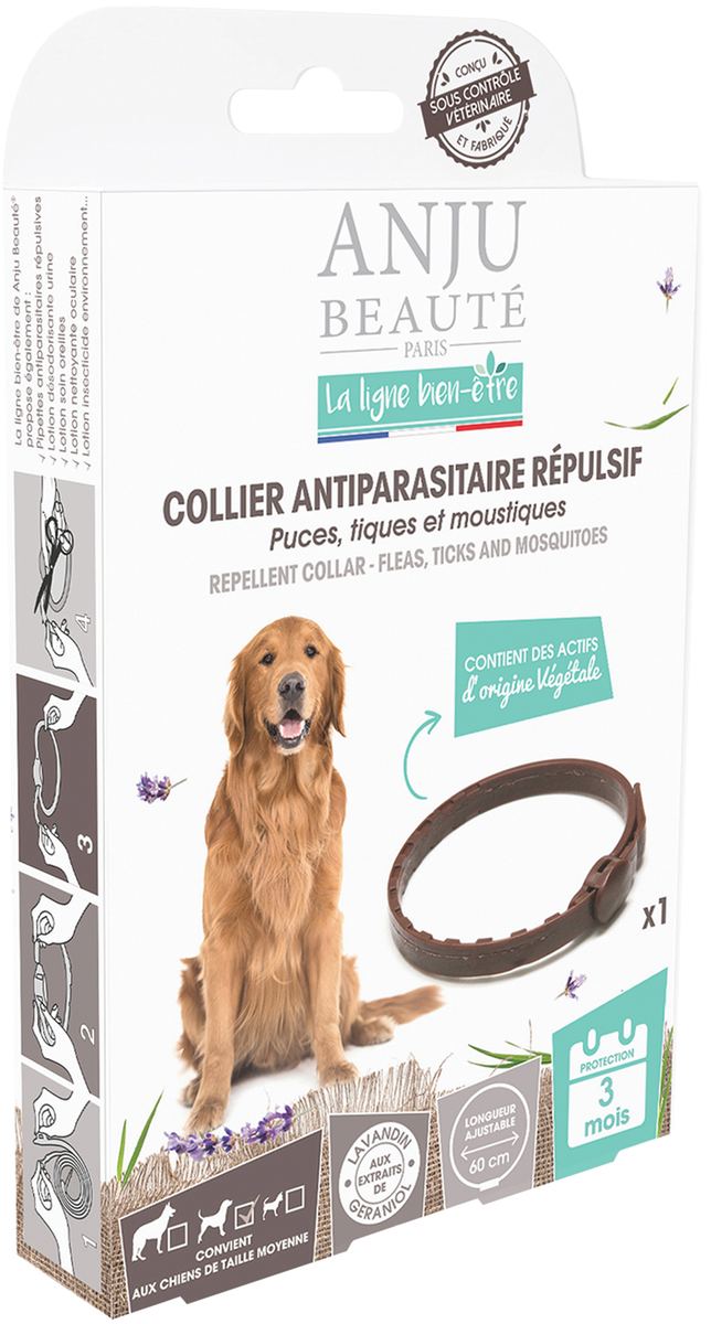 Anju - Colliers antiparasitaire - Chien moyen 60 cm