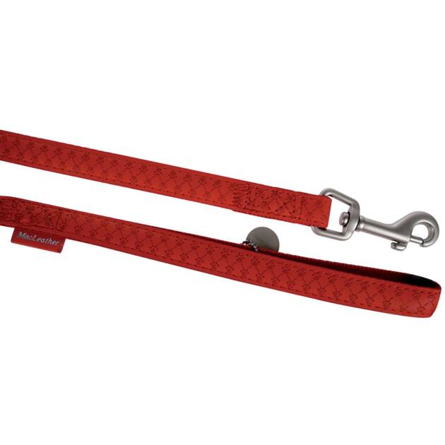 McLeather - Laisse - 120 cm* 10 mm - Rouge