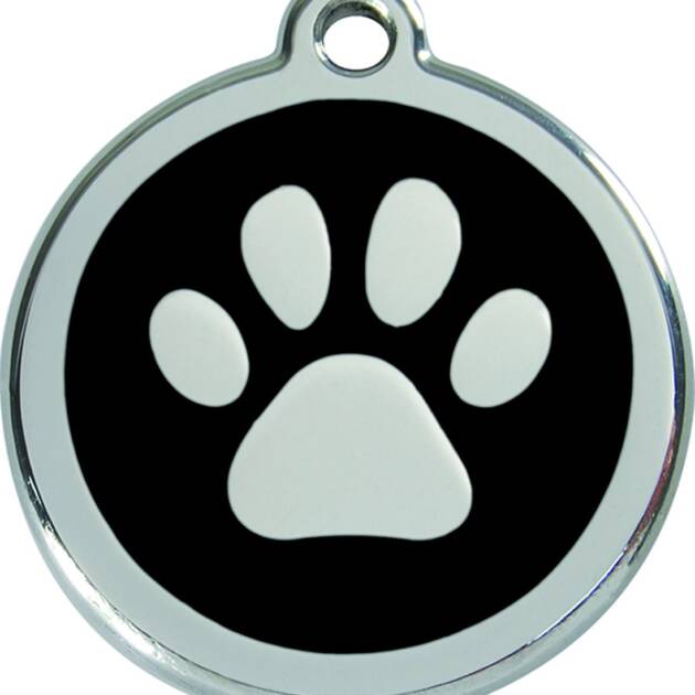 Red Dingo - Médaille chien - 20 mm - Noir Patte