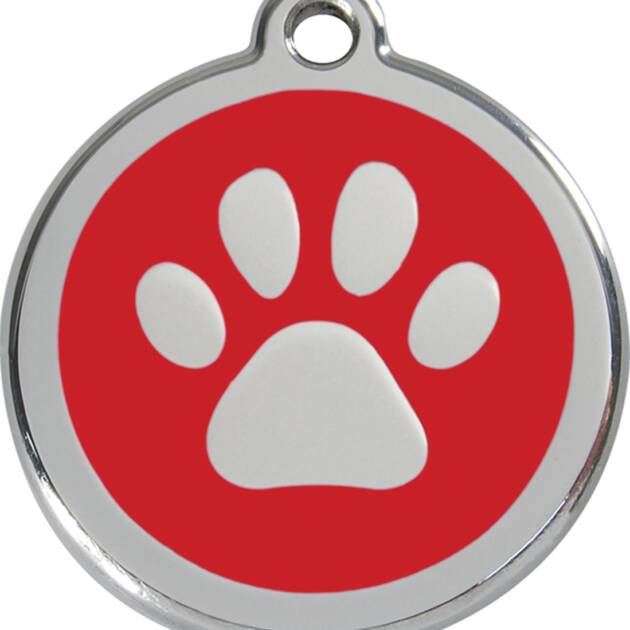 Red Dingo - Médaille chien - 20 mm - Rouge Patte