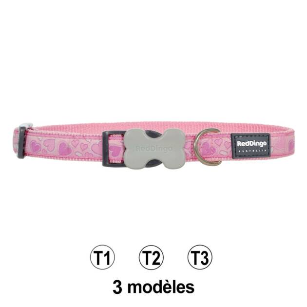 Red Dingo - Collier régl. - 20-32 cm*12 mm - Rose
