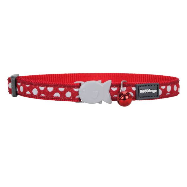 Red Dingo - Collier chat fantaisie - Rouge Pois blancs