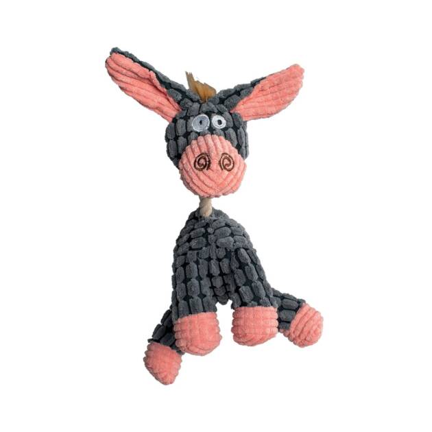 Âne en peluche avec corde