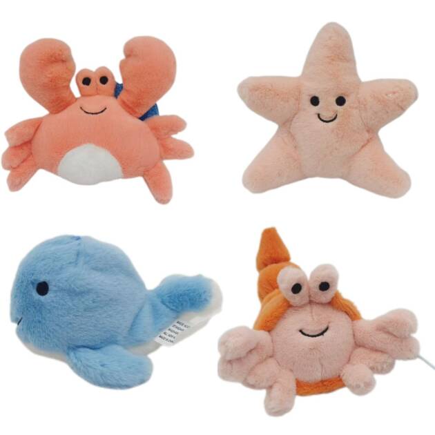 Doogy - Lot de 4 peluches - Trésors Marins