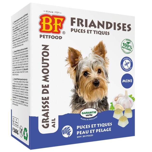 BF Petfood - Bonbons "Puces & Tiques" mini - 80 pièces