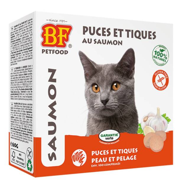 BF Petfood - Friandises chats - Anti-puces saumon - 100 pièces