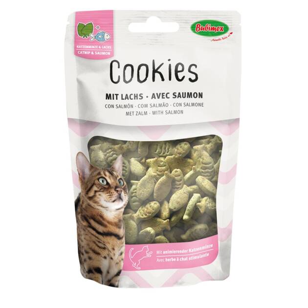 Bubimex - Coockies à l'herbe à chat et saumon - 50g