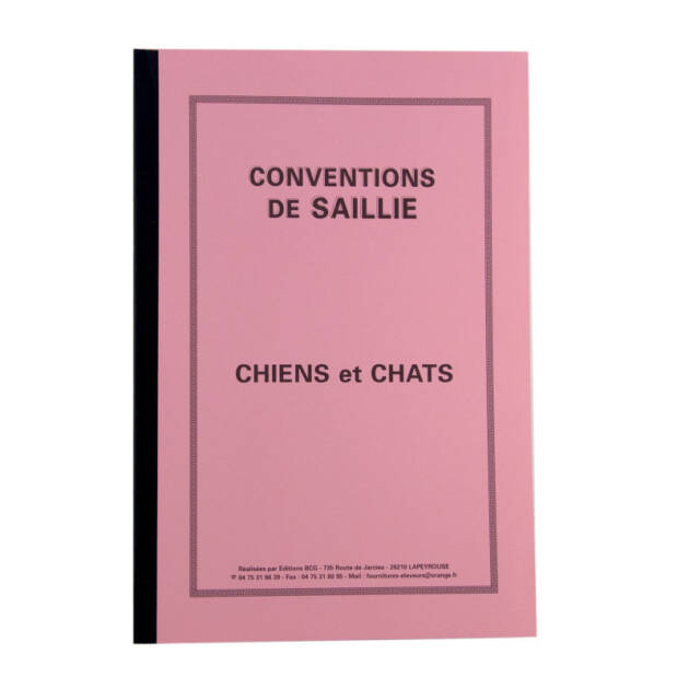 Convention de saillie - Chiens/Chats - 25 pièces