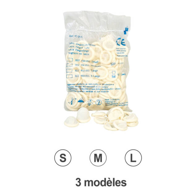 Doigtiers en latex - Taille M