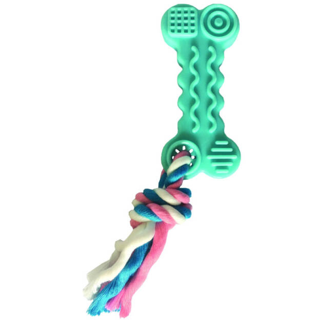 Doogy - Jouet Os + corde - Chiot