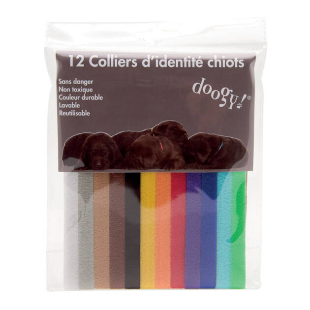 Kit de 12 colliers d'identification pour chiots