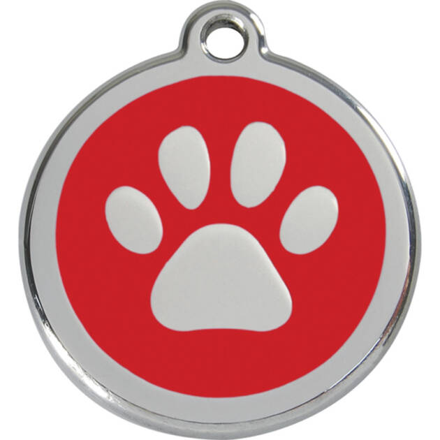 Red Dingo - Médaille chien - 30 mm - Rouge Patte
