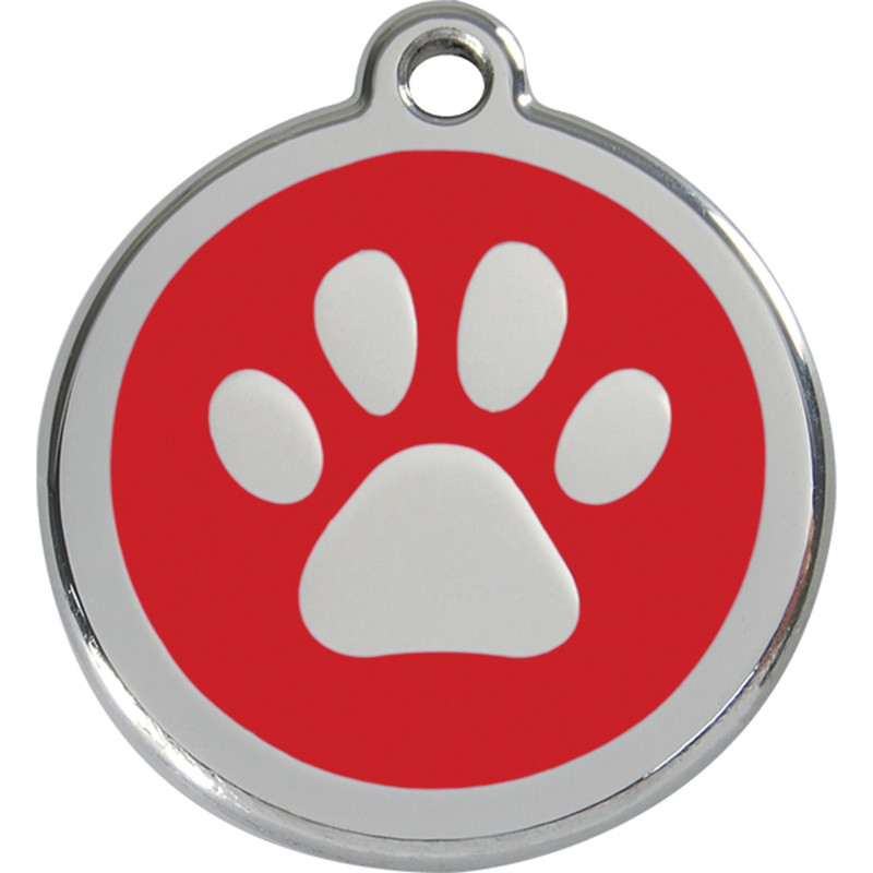 Red Dingo - Médaille chien - 30 mm - Rouge Patte