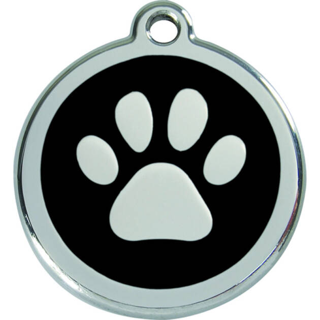 Red Dingo - Médaille chien - 38 mm - Noir Patte