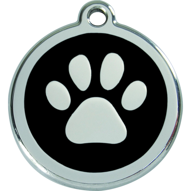 Red Dingo - Médaille chien - 38 mm - Noir Patte