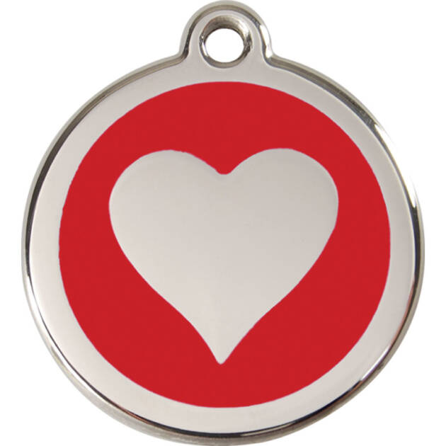 Red Dingo - Médaille chien - 38 mm - Rouge Cœur