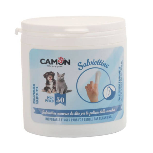 Doigtiers nettoyants oreilles chien et chat x50