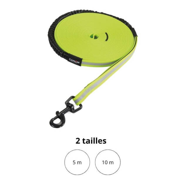 Longe d’éducation PVC réfléchissante jaune pour chien