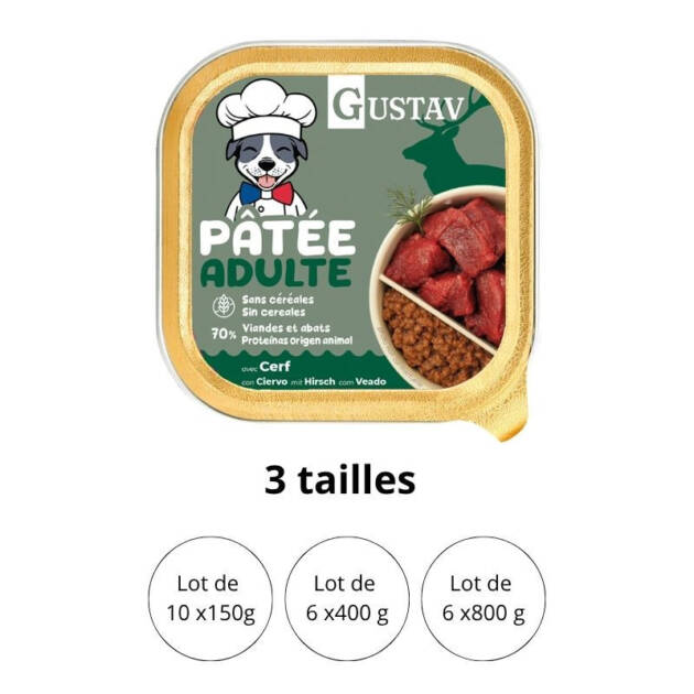 Pâtée GUSTAV au gibier pour chien adulte